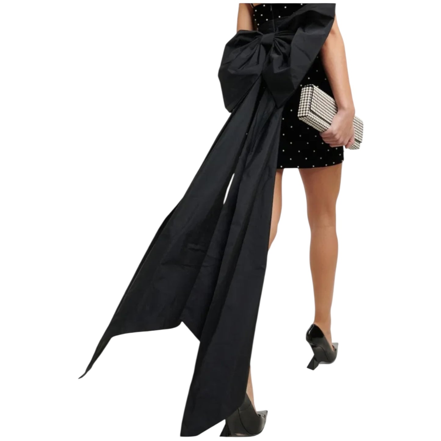 Rebecca Vallance Black Hope Embellished Velvet Minidress - 12