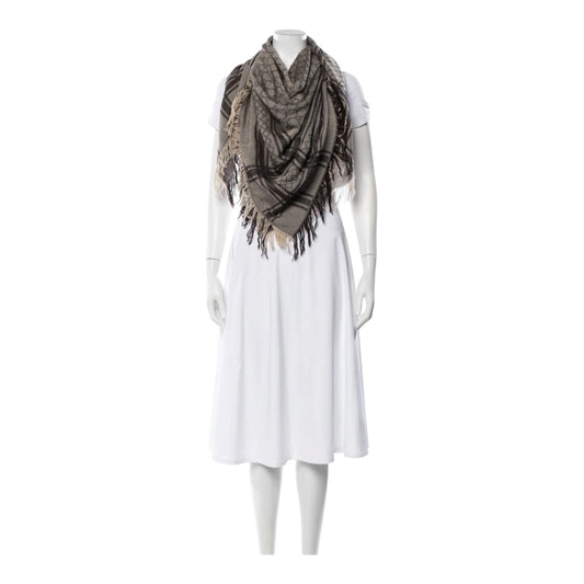 Gucci GG Wool and Metallic Monogram Scarf