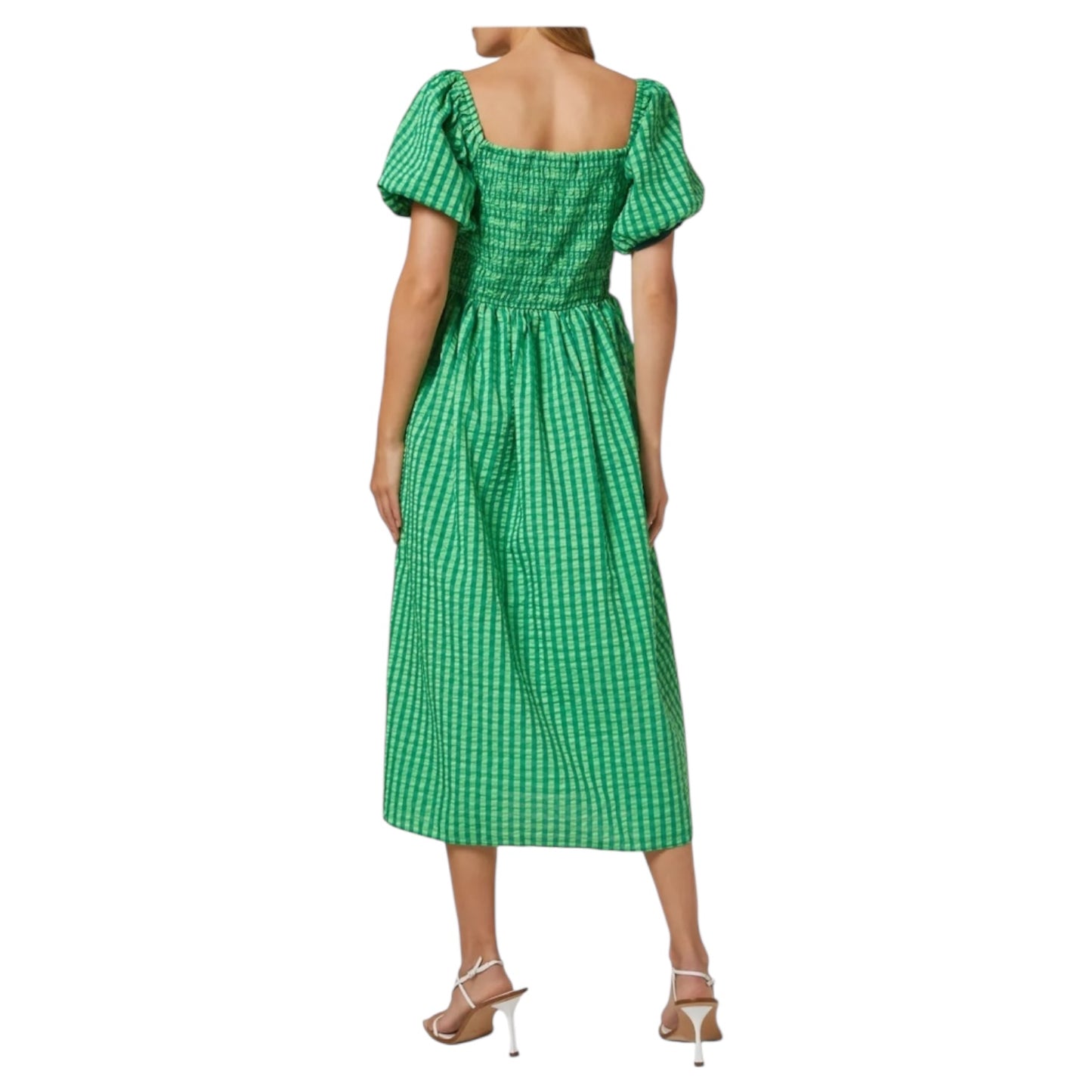 Never Fully Dressed Green Gingham Midi Dress - 8/10