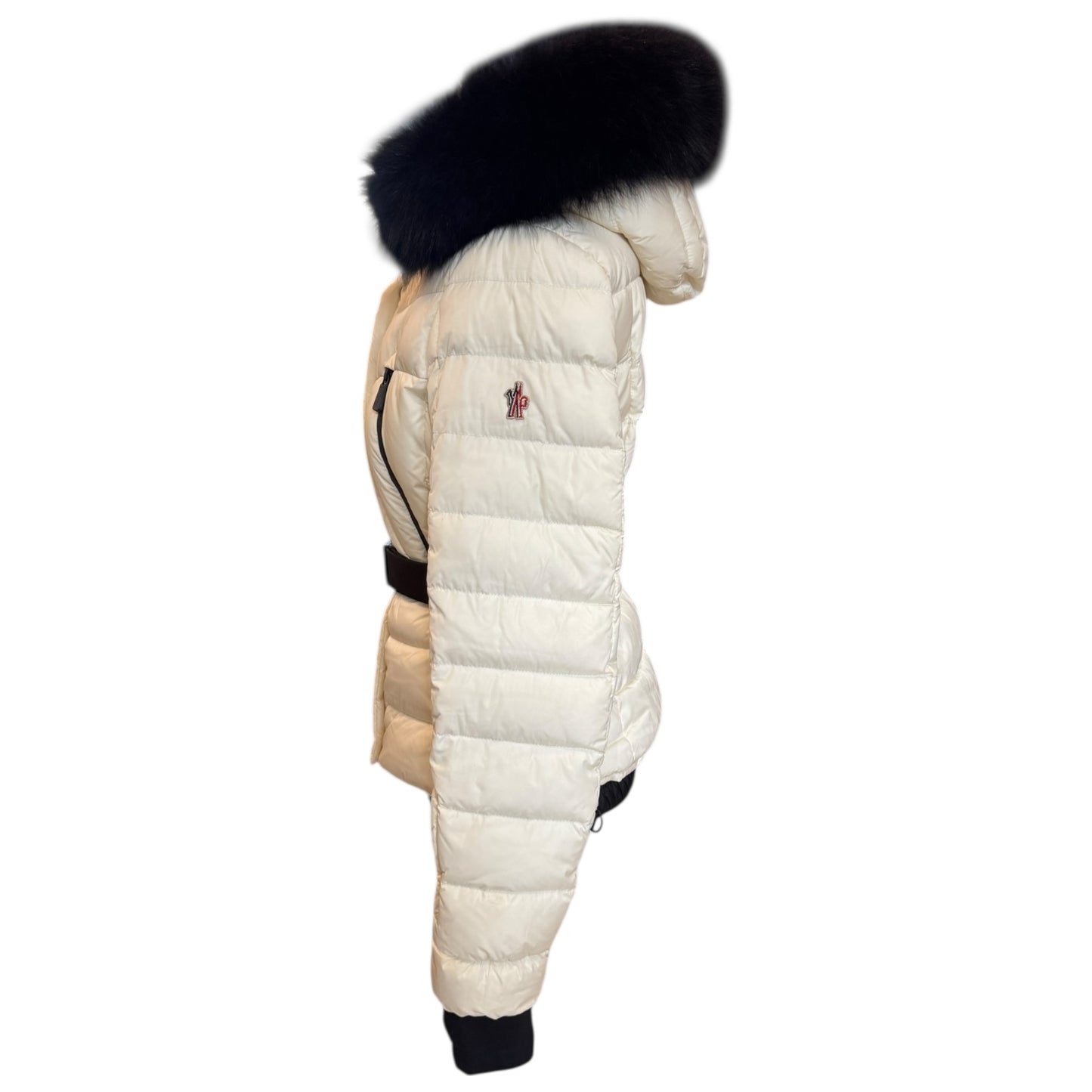 Moncler Grenoble Beverley Quilted Shell Jacket Cream and Black Trim - 8