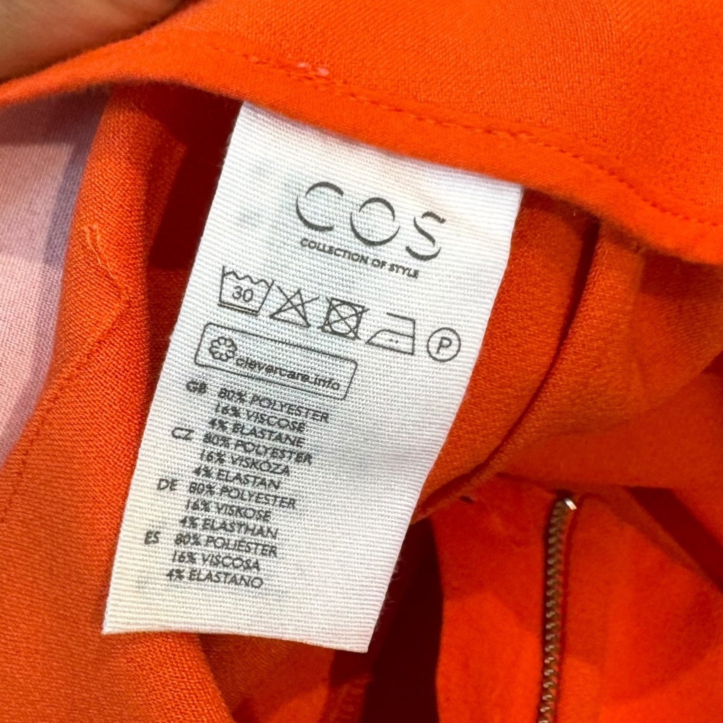 COS Orange A Line Skirt - 10