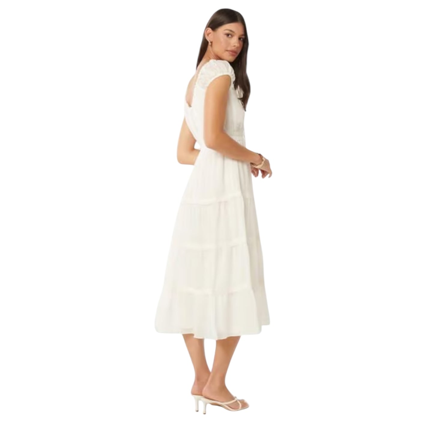 Forever New White Midi Dress - 8