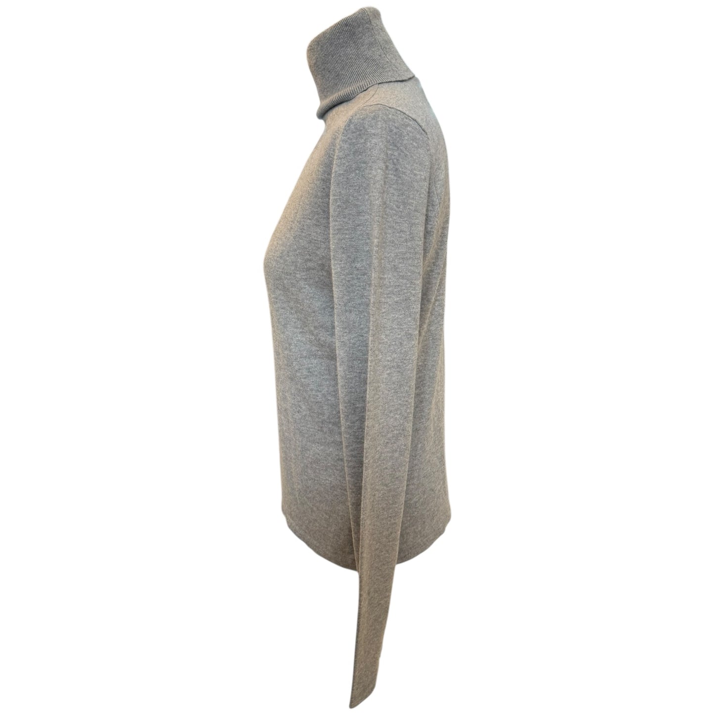 Max Mara Grey Wool, Silk and Cashmere High Neck Sweater - 12