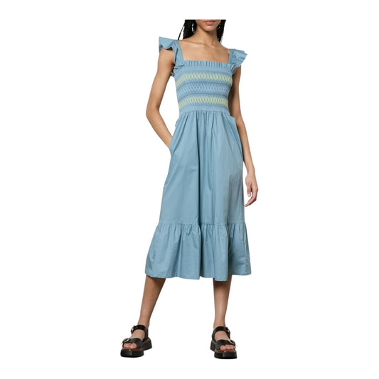 Paul Smith Blue Stretch Cotton Sun Dress - 10