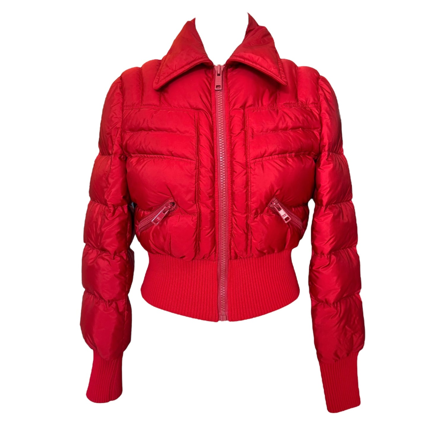 Prada Red Crop Puffer Jacket - 10