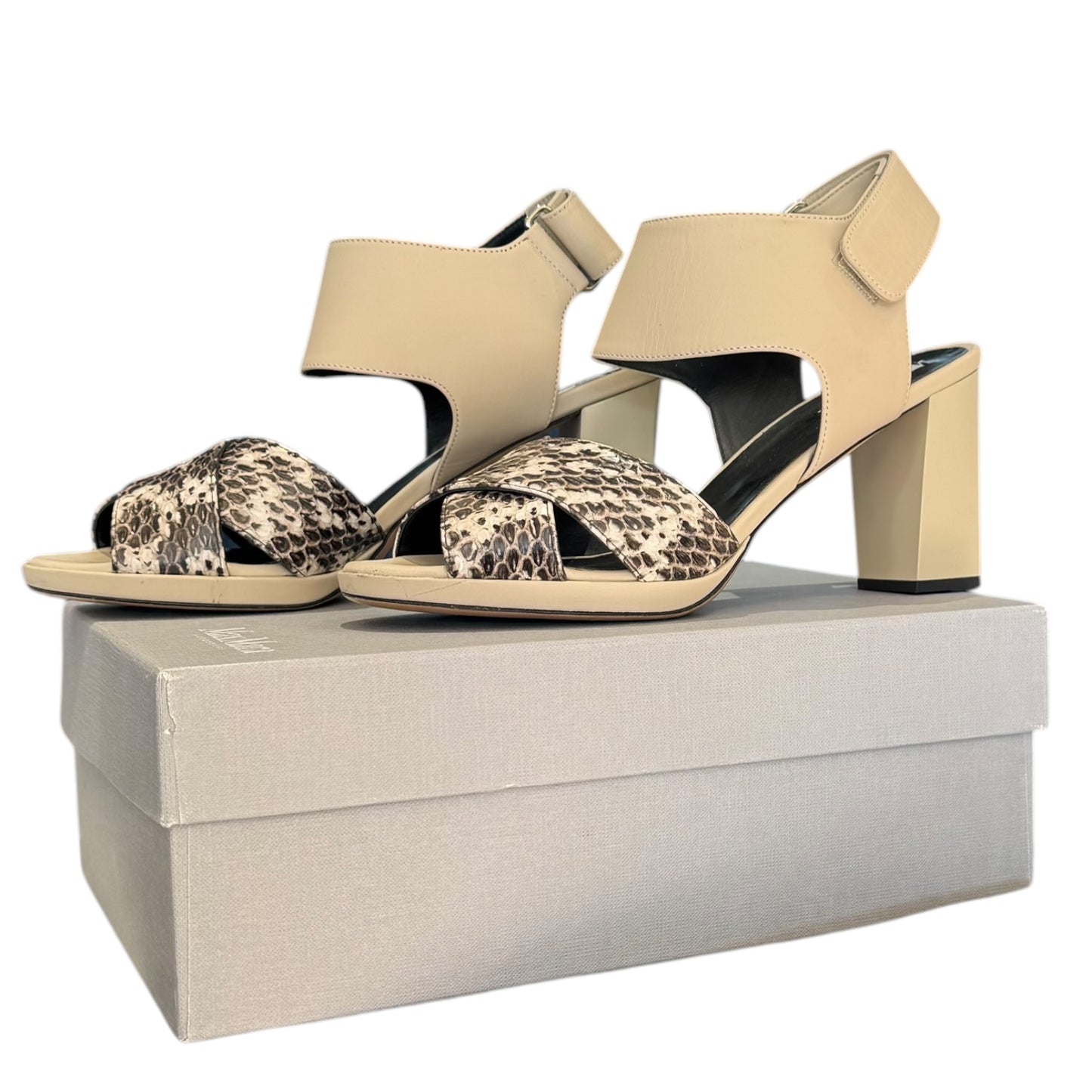 Max Mara Beige and Snake Print Heels - 38 / 5