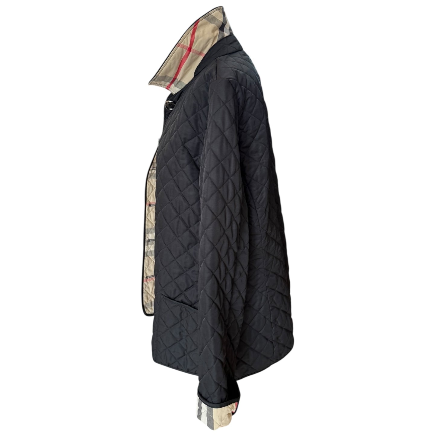 Burberry Black Quilted Jacket with Nova Check Lining - 14