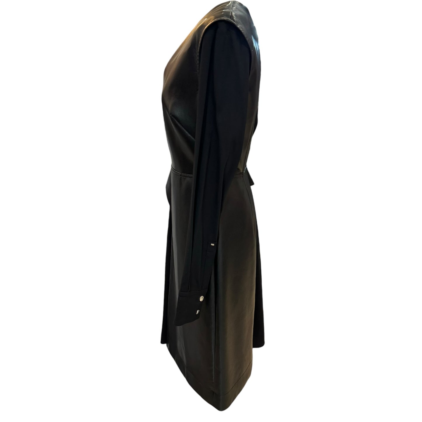 SportMax Black Pleather Dress - 12