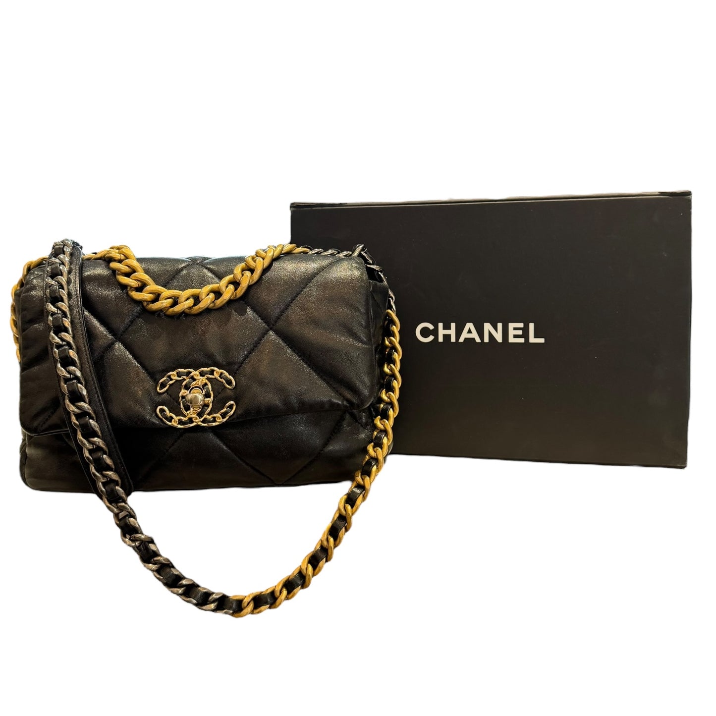 Chanel Black Quilted '19' Bag