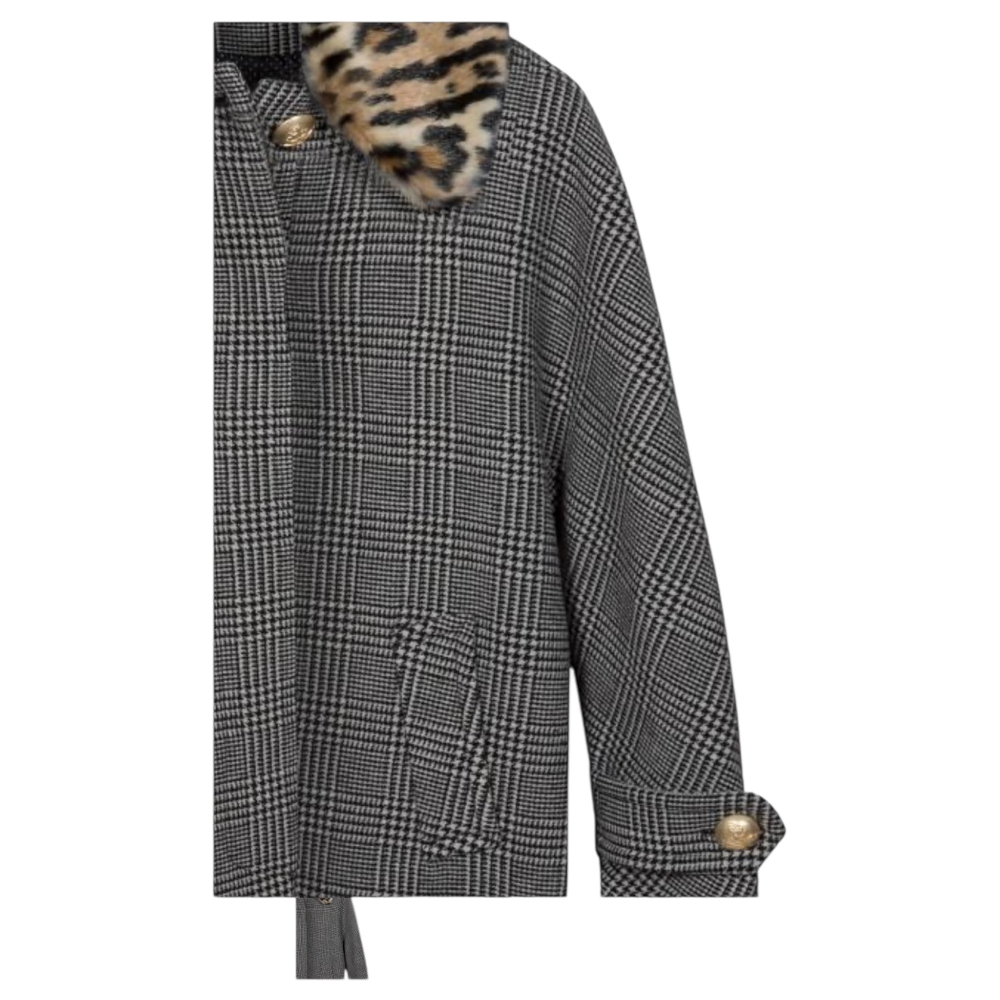 Essentiel Antwerp Black and White Houndstooth Coat - 12