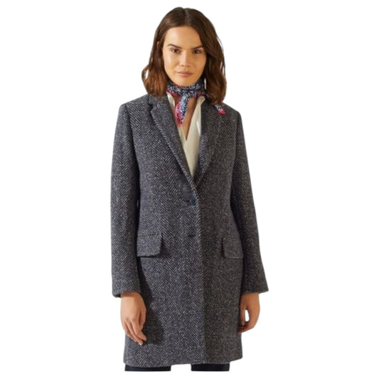 Jigsaw Blue Tweed City Coat - 12