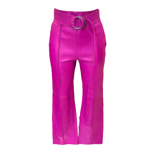Uterque Pink Leather Trousers