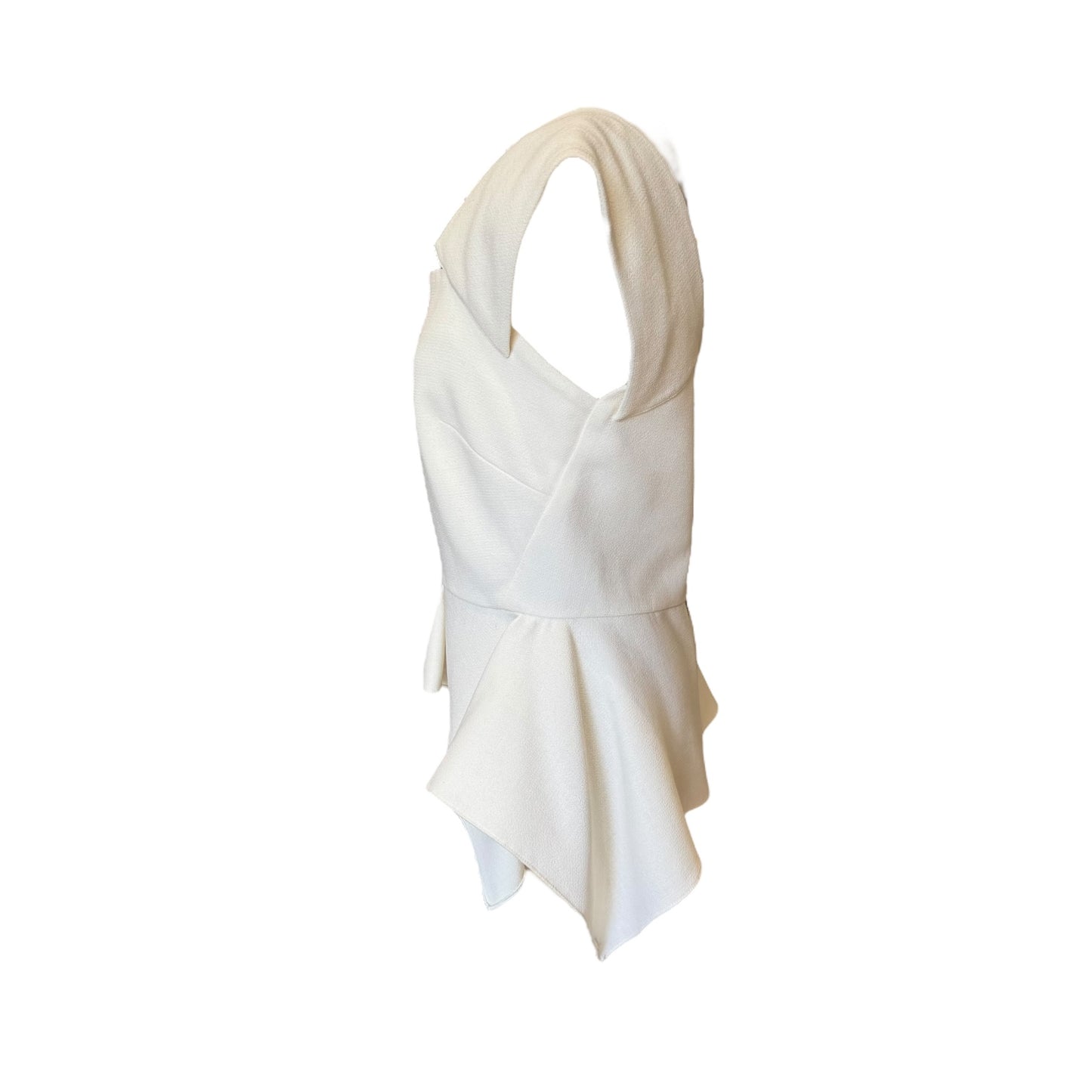 Roland Mouret Cream Peplum Top - 12/14