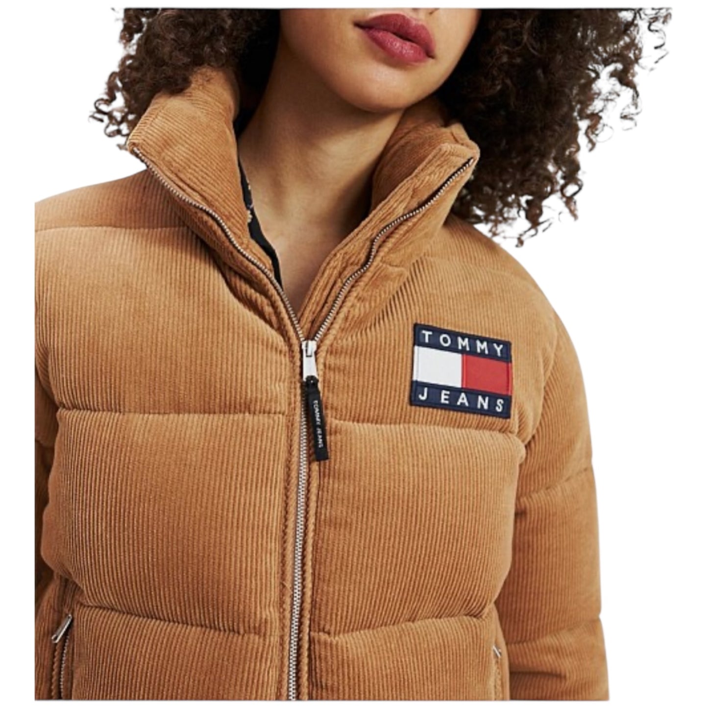 Tommy Jeans Camel Corduroy Puffer Jacket - 8/10