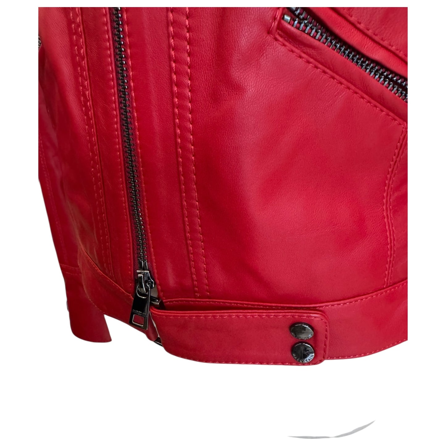 Marc Cain Red Leather Jacket - 10/12