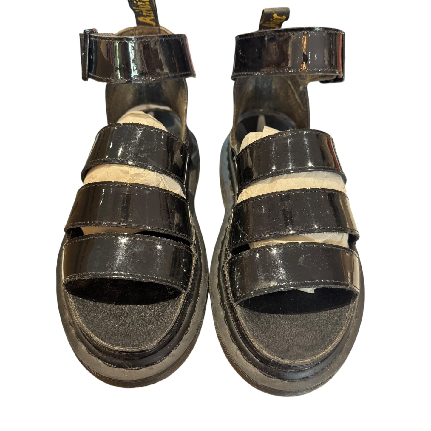 Dr Martens Black Patent Leather 'Clarissa II' Sandals - 4/37