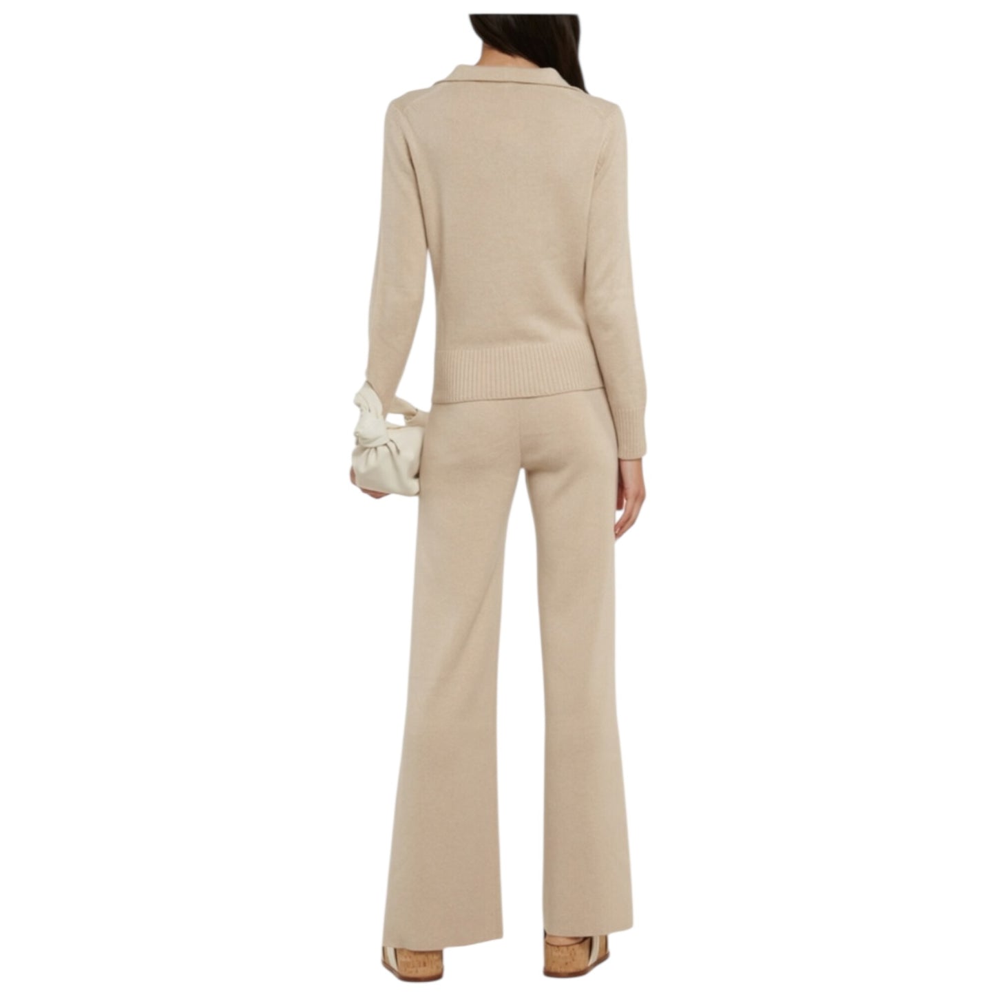 Loro Piana Biege Grassmoor Cashmere Polo Sweater - 10