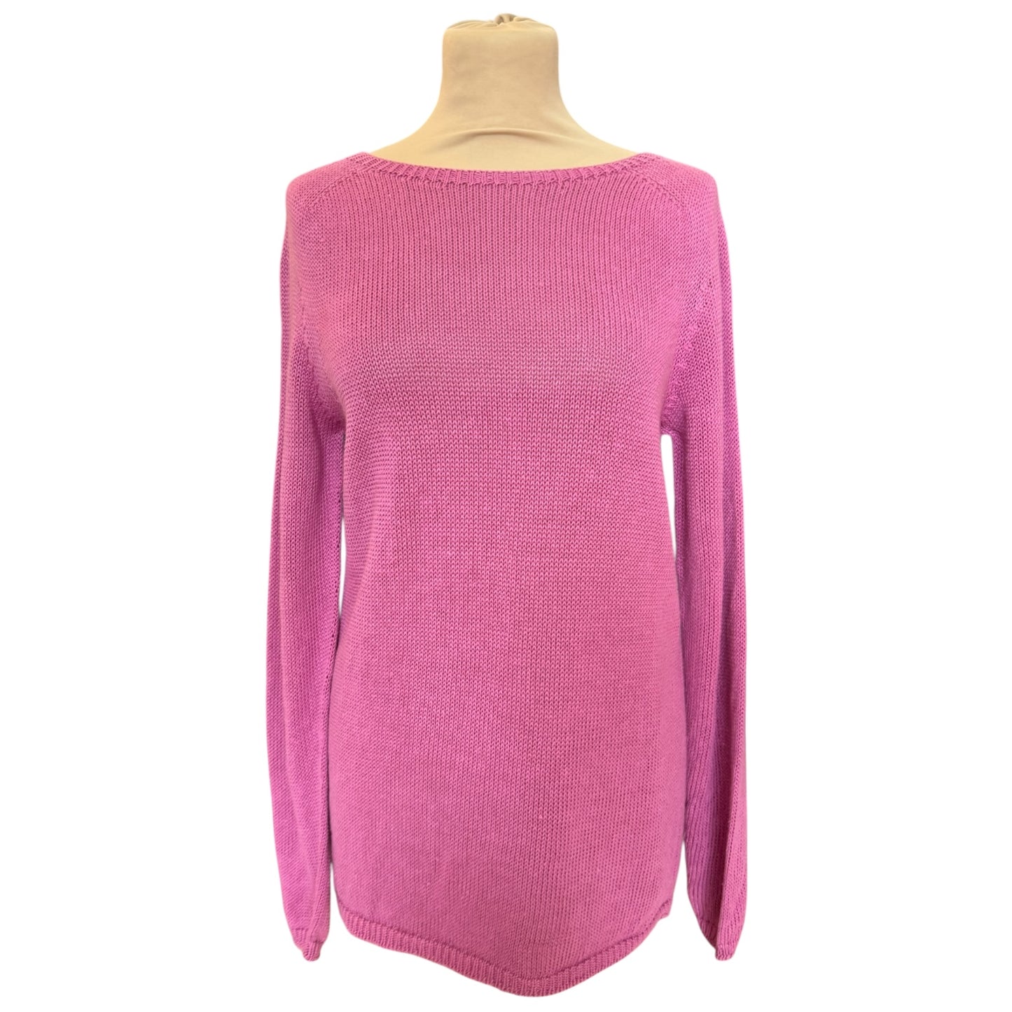 'S Max Mara Pink Linen Knit Jumper - 10