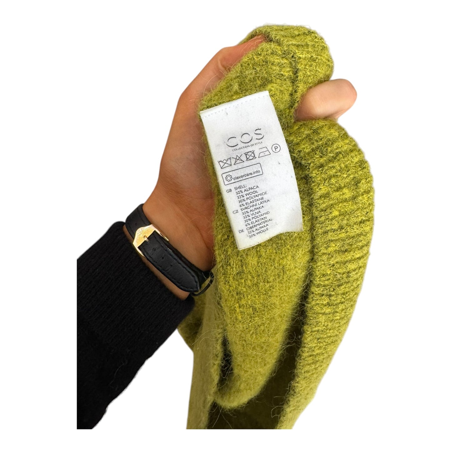 COS Lime Alpaca and Wool Jumper - 8/10