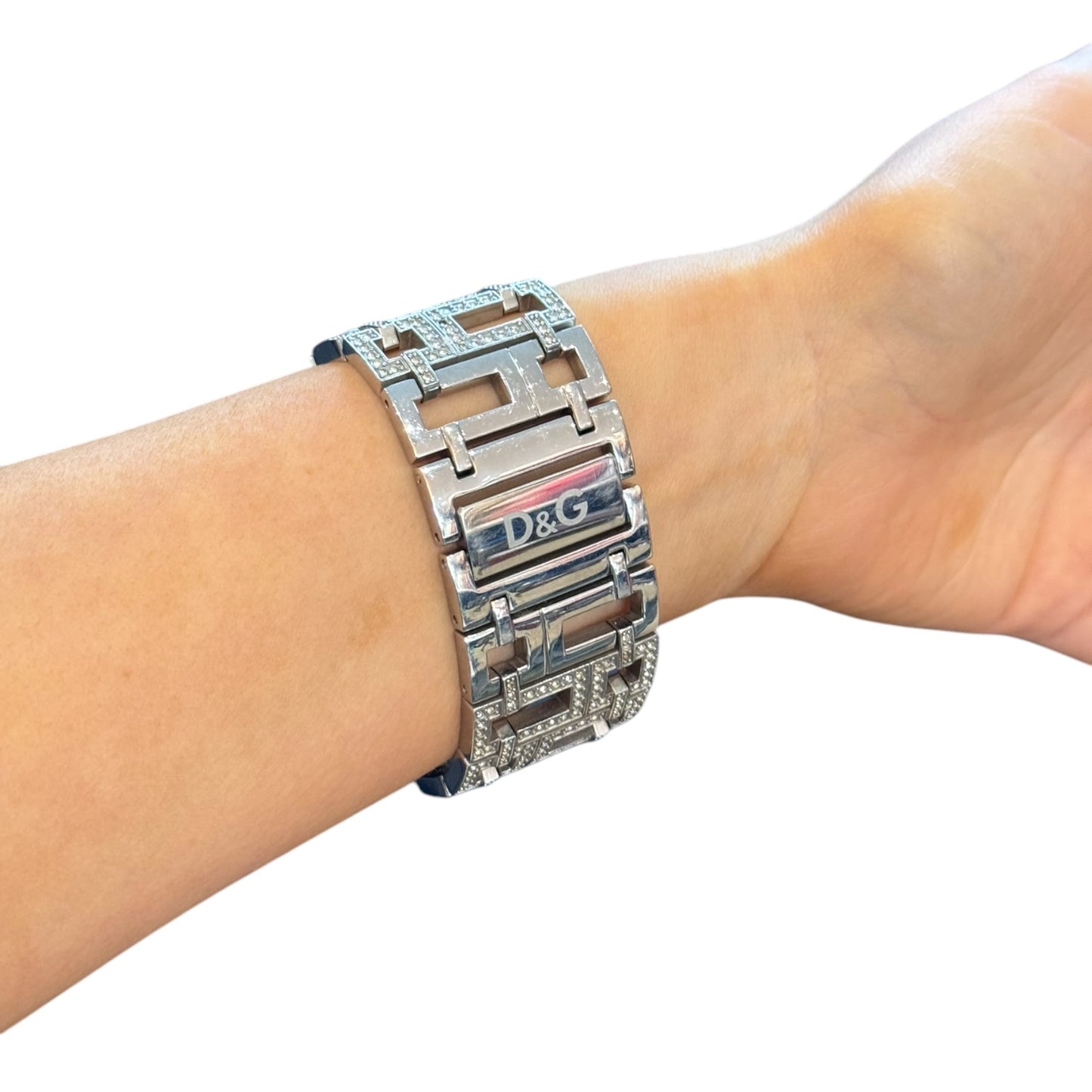 D&G Silver Diamante Bracelet Watch