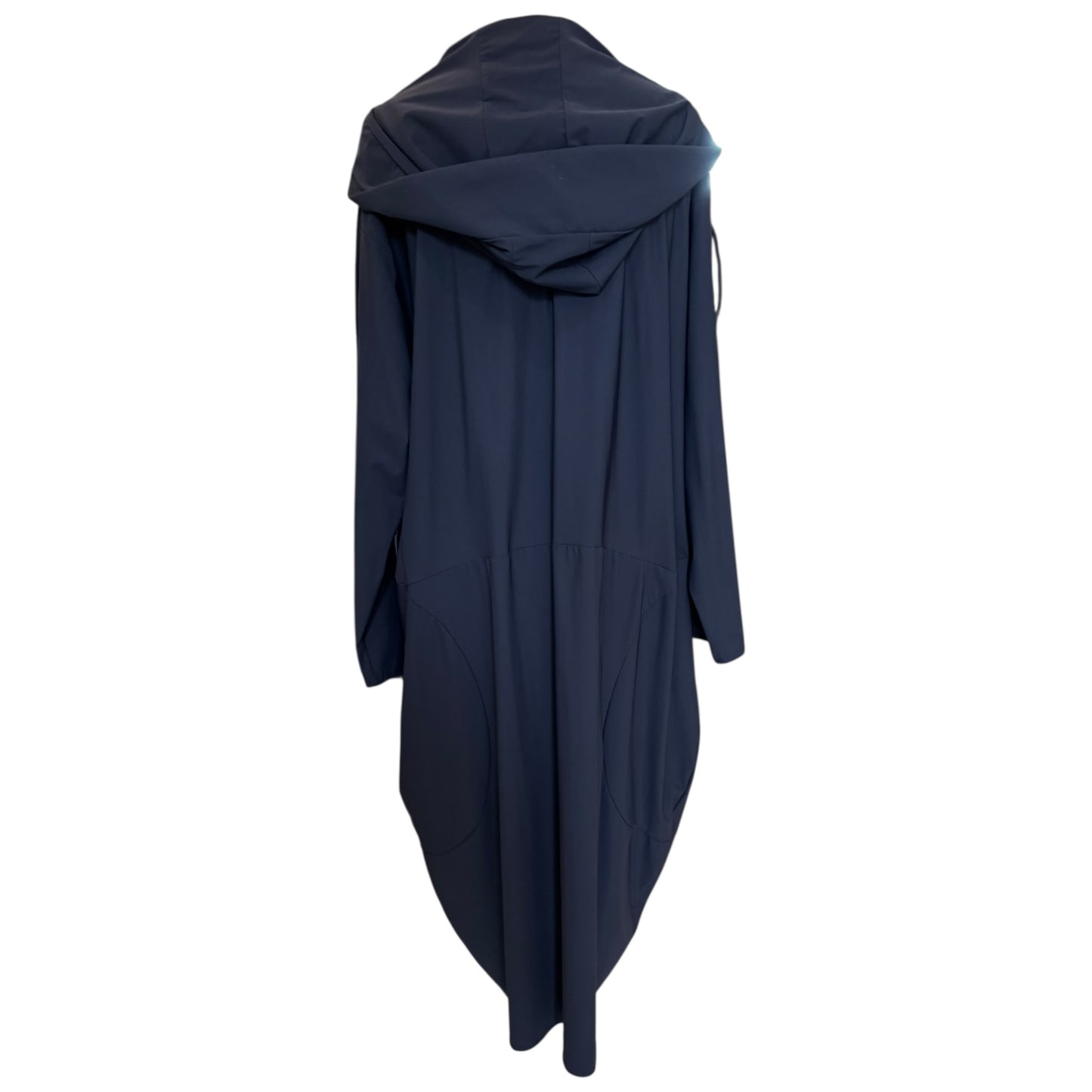Naya Navy Tulip Hemline Hooded Mac Coat - One Size
