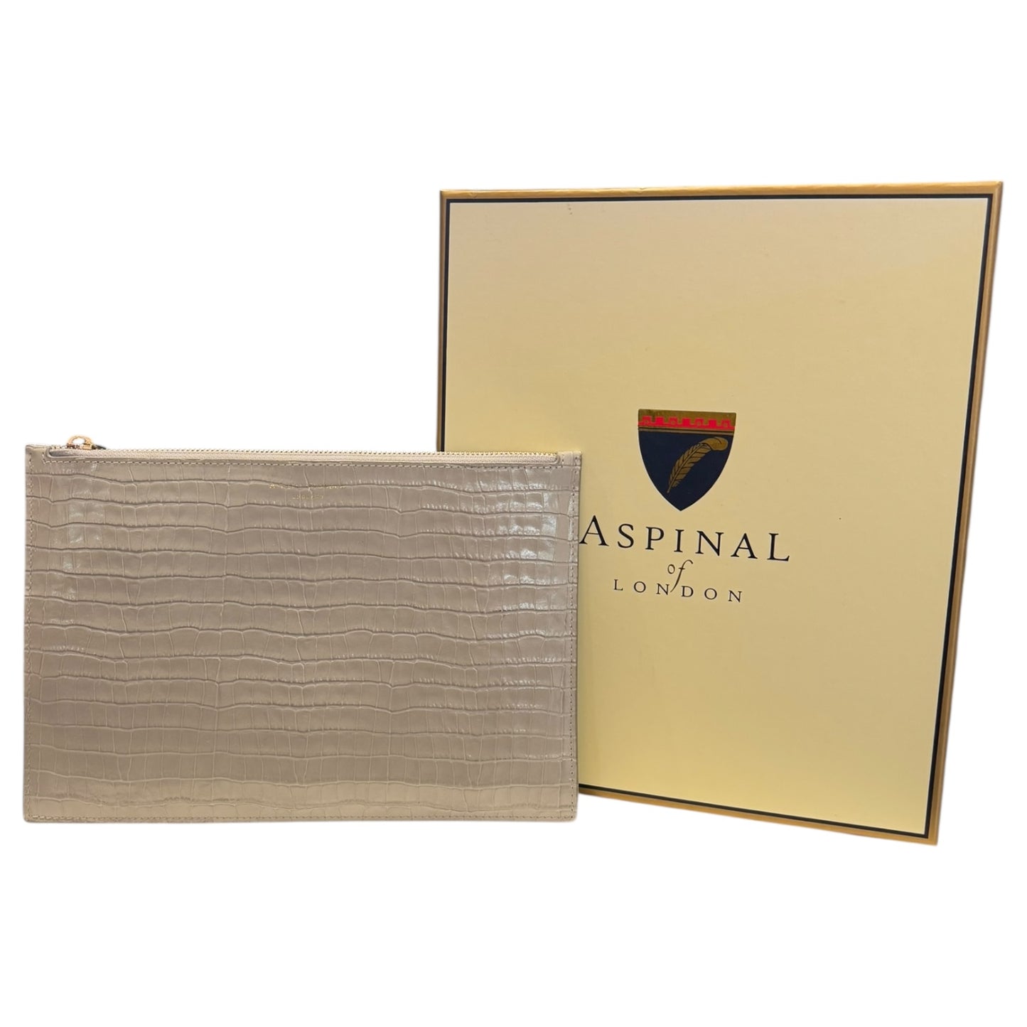Aspinal of London Dove Grey Clutch