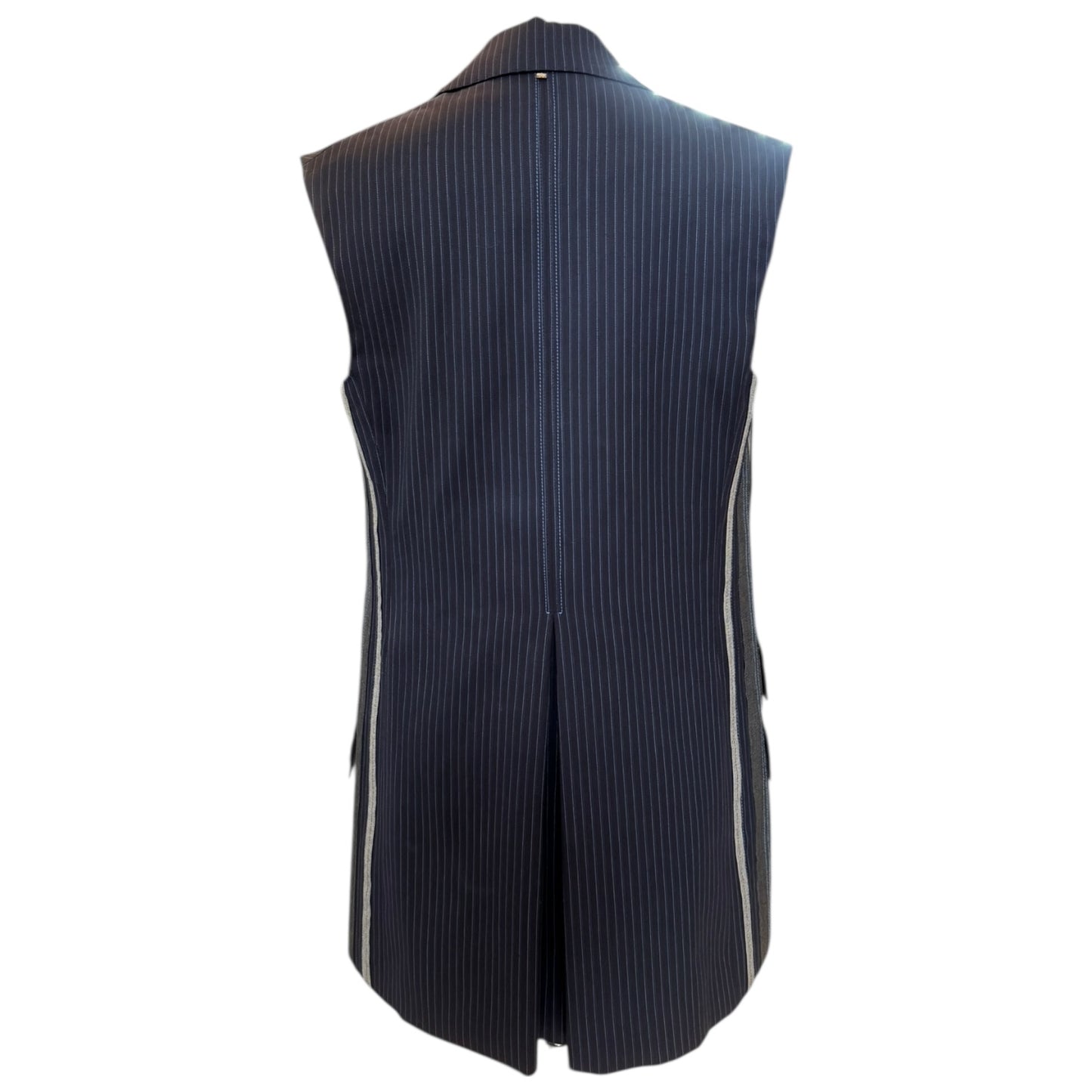 SportMax Navy Pinstripe Longline Gilet - 10