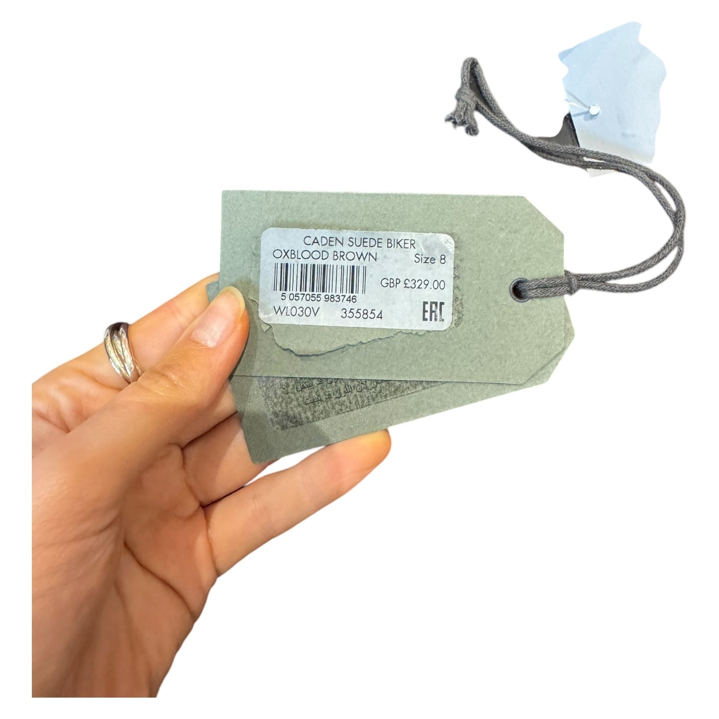 All Saints Caden Suede Biker Jacket in Oxblood Brown - 8 - NEW