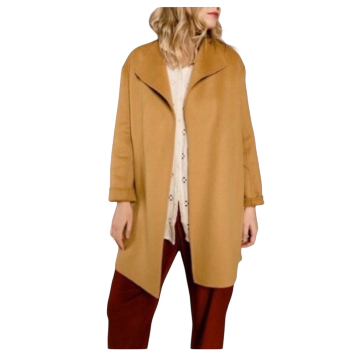 Ba&sh Camel Coat with Leather Belt - 10/12