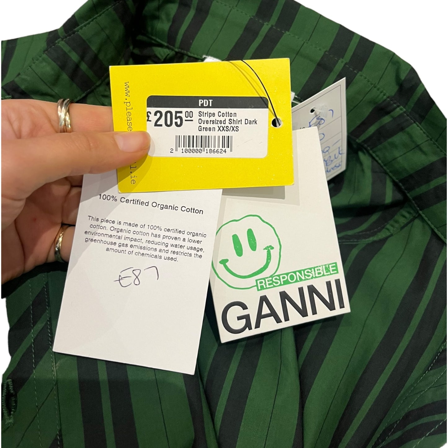Ganni Green Shirt Dress - 10 - NEW