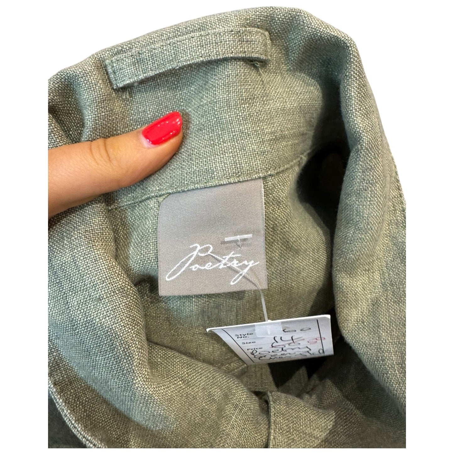 Poetry Green Linen Jacket - 14
