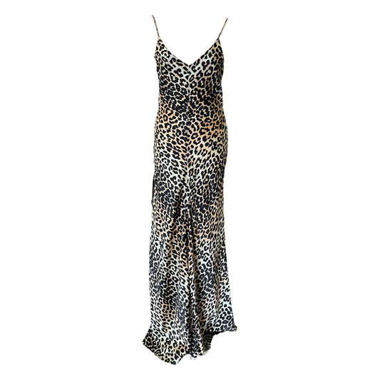 Ganni Animal Print Silk Slip Dress - 8/10