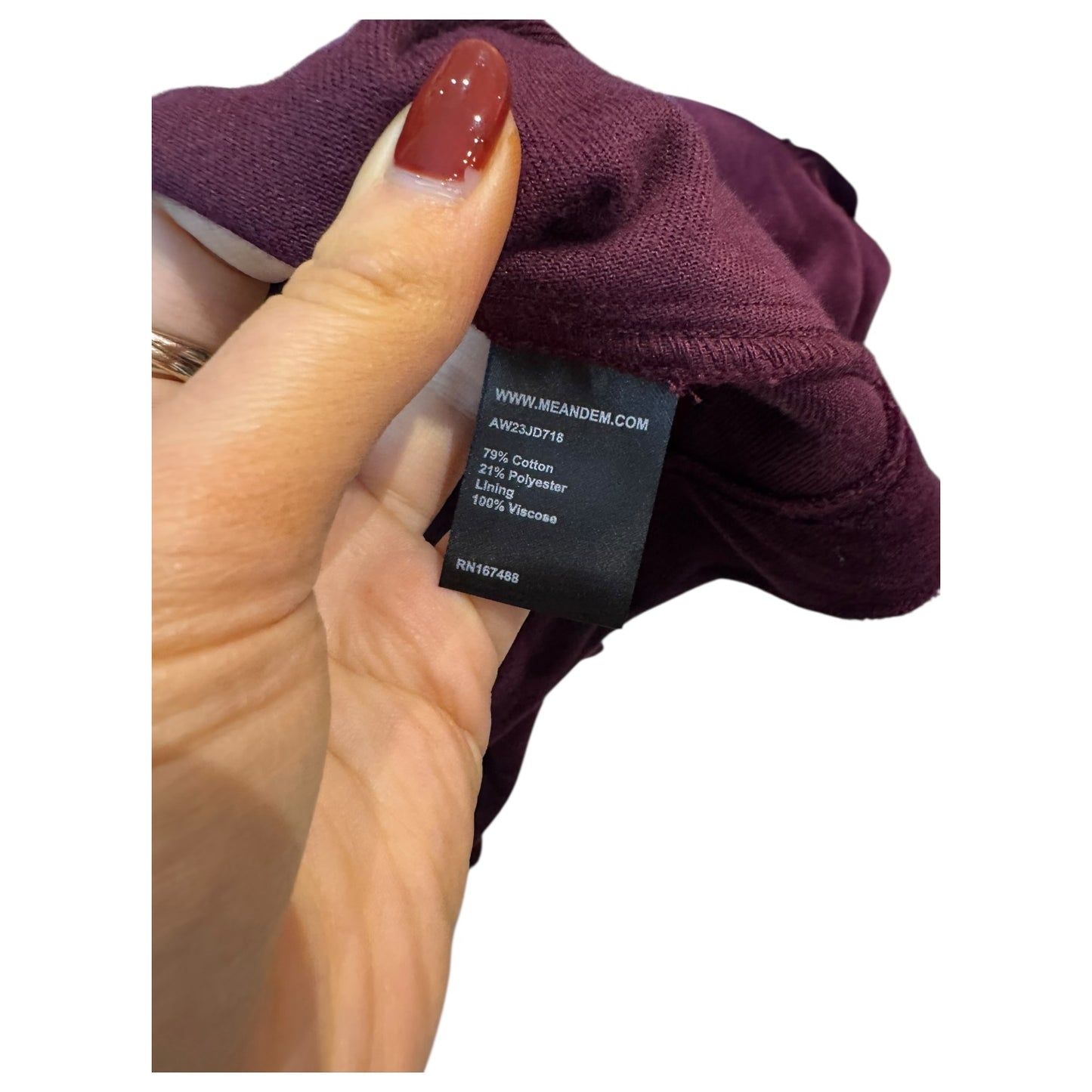 Me + Em Burgundy Ruche Sleeve Stretch Velvet Swing Dress - 12