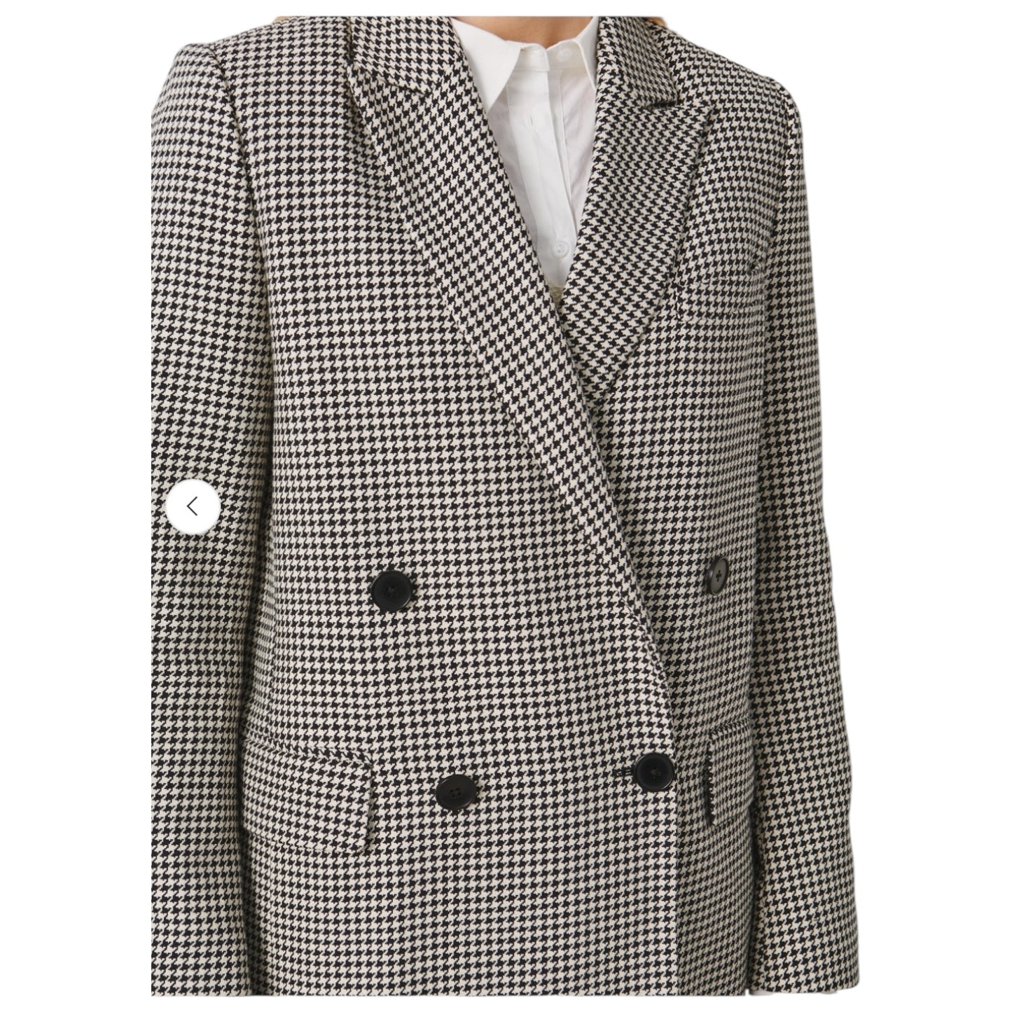 Part Two SonjaPW Black and Cream Houndstooth Blazer - 8