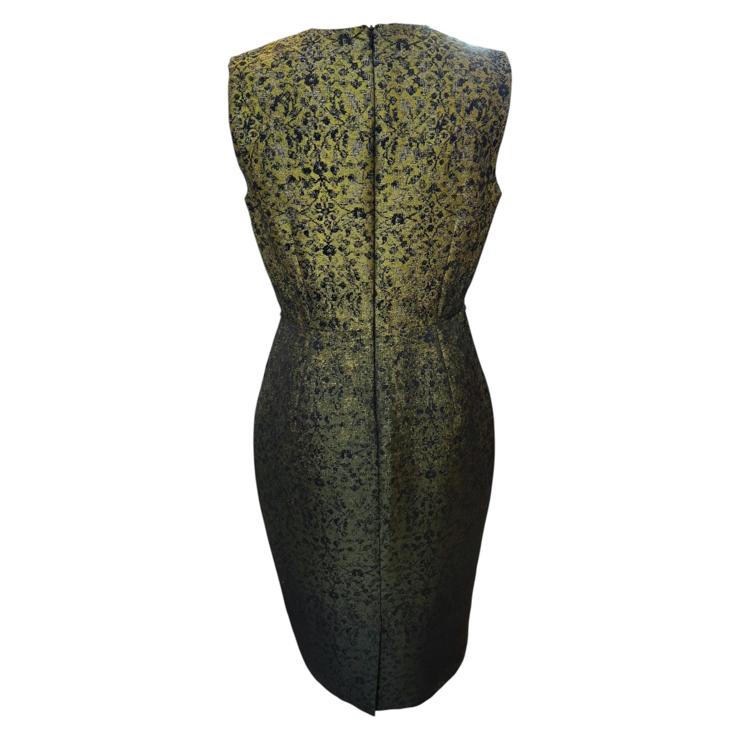Max Mara Black and Yellow Pencil Dress - 12