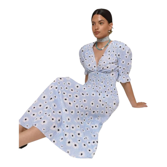Rixo Sabi Blue Floral Print Dress - 14