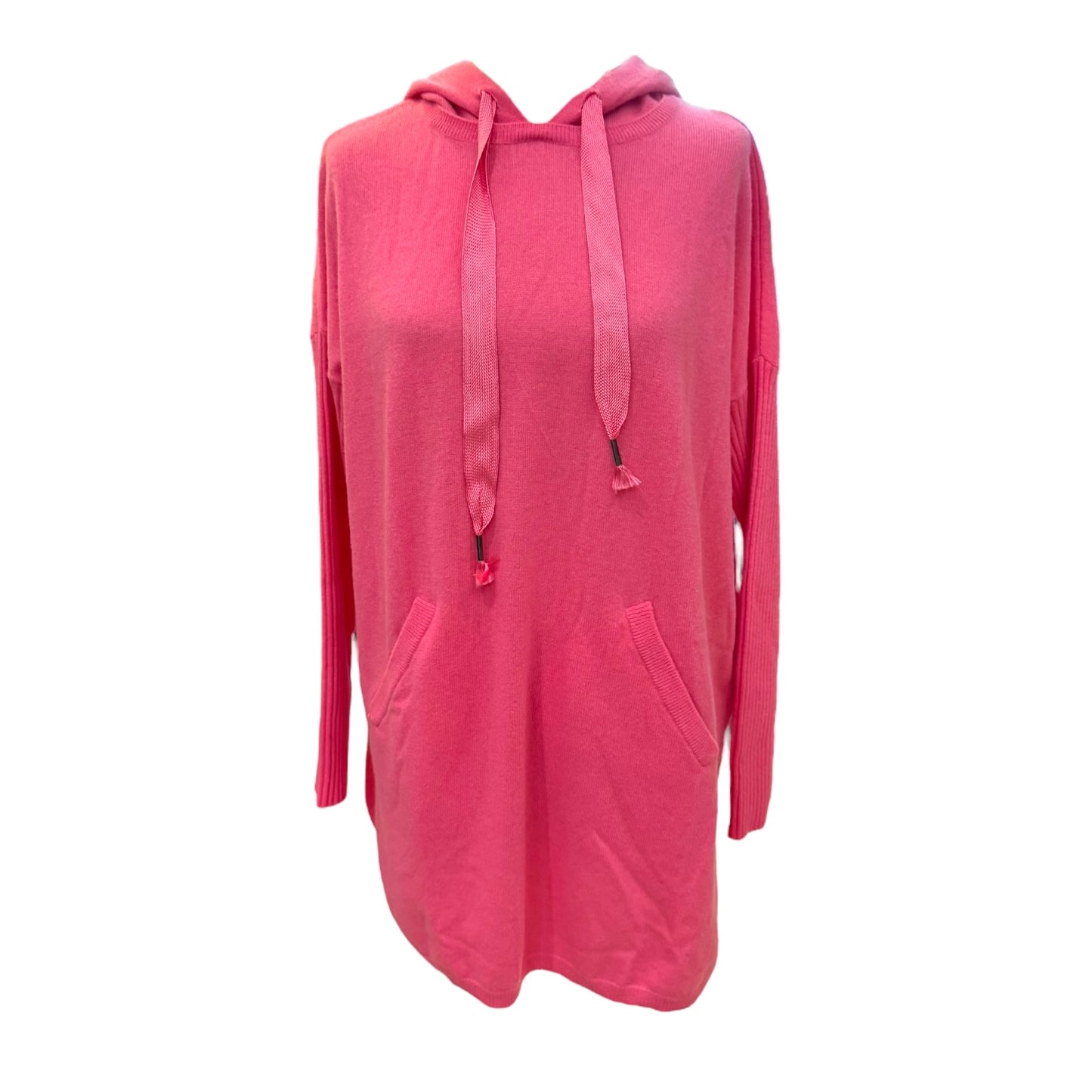 Luisa Cerano Pink Wool and Cashmere Hoodie - 14 - NEW