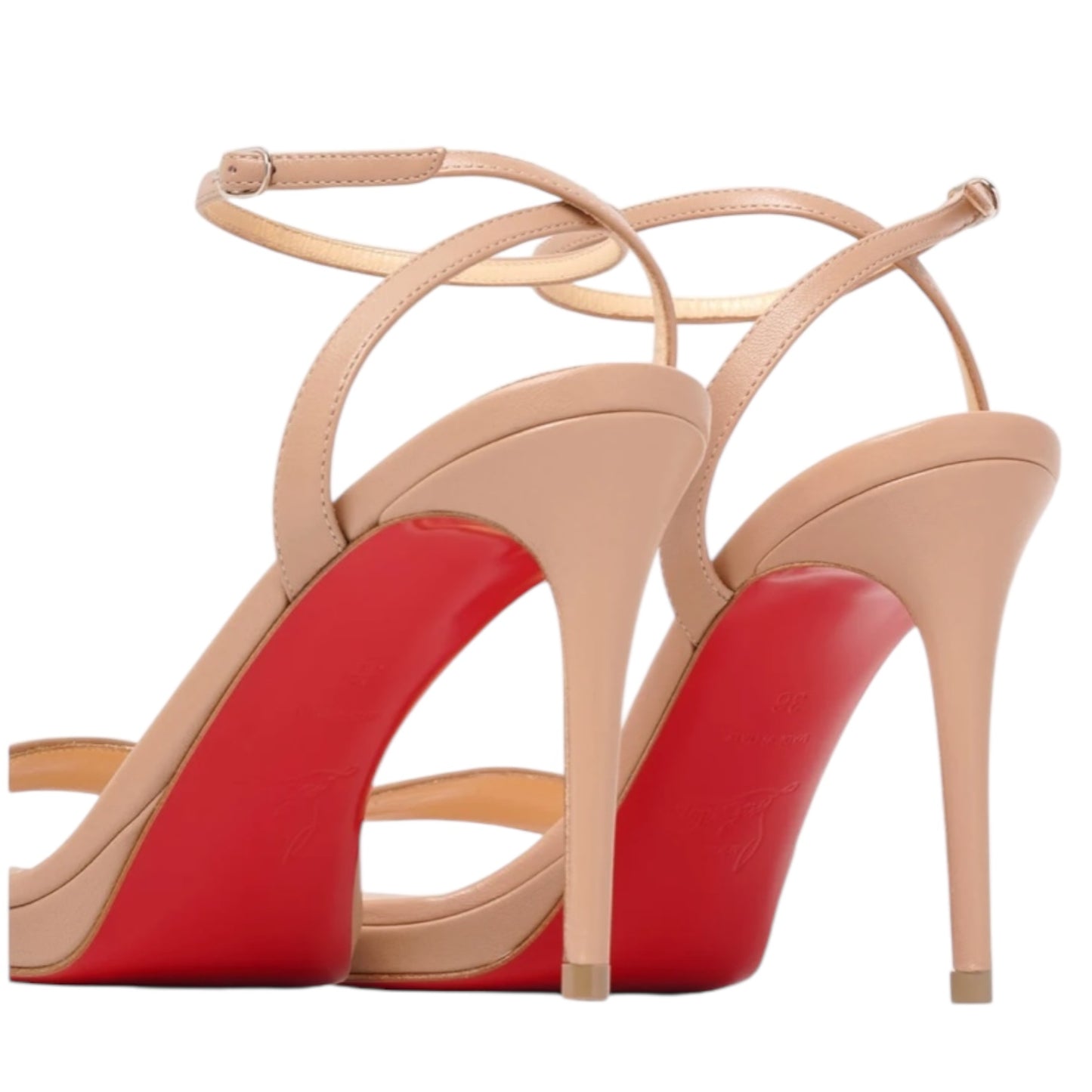 Christian Louboutin Loubi Queen 100 Nude Sandals - 7