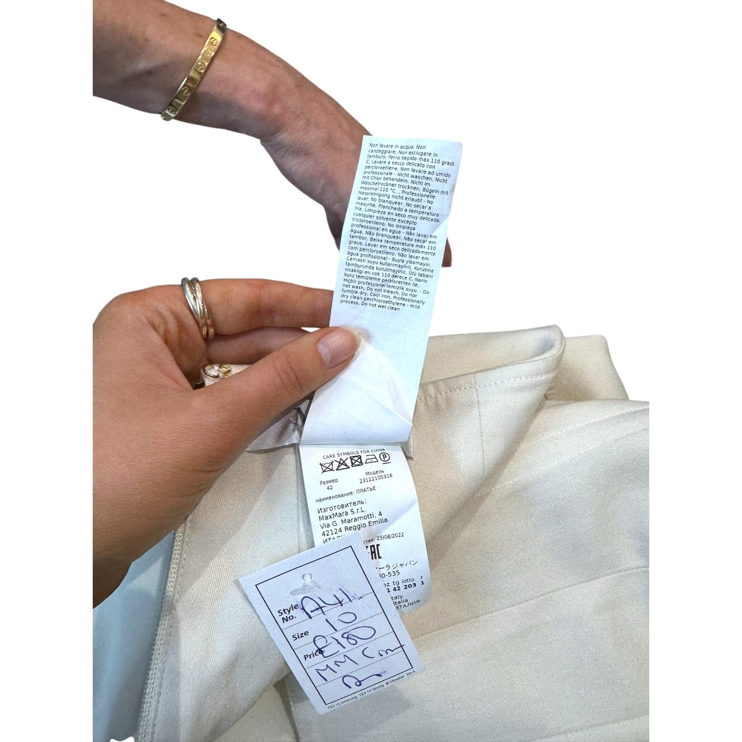 Max Mara Cream Strapless Dress - 10