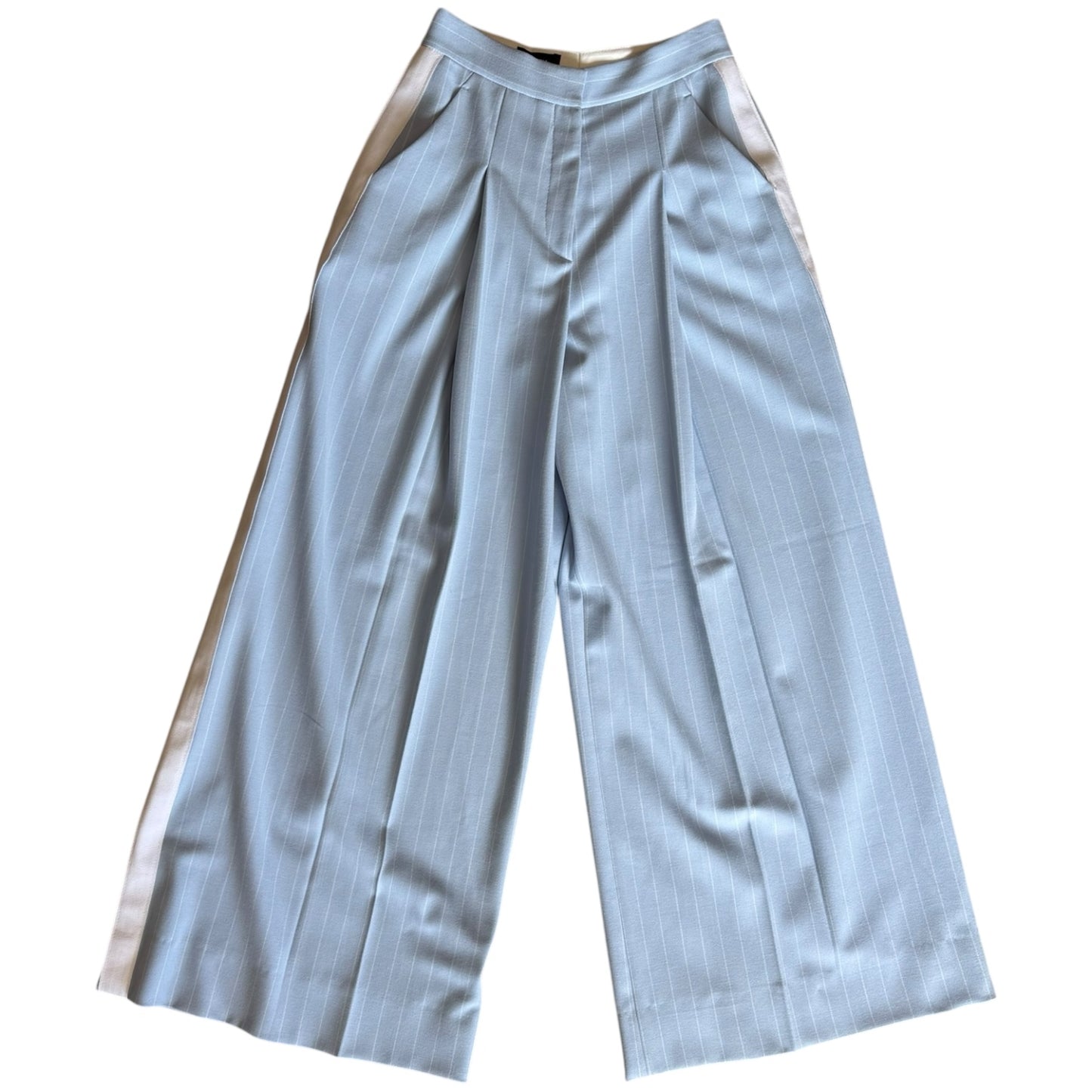 Me + Em Adjustable Super Wide Leg Pinstripe Trouser - 8 - NEW