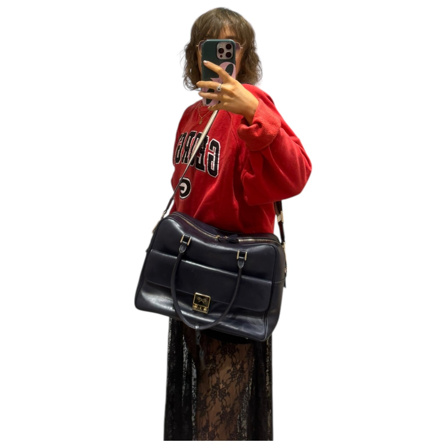 Anya Hindmarch Carker Navy Tote Bag