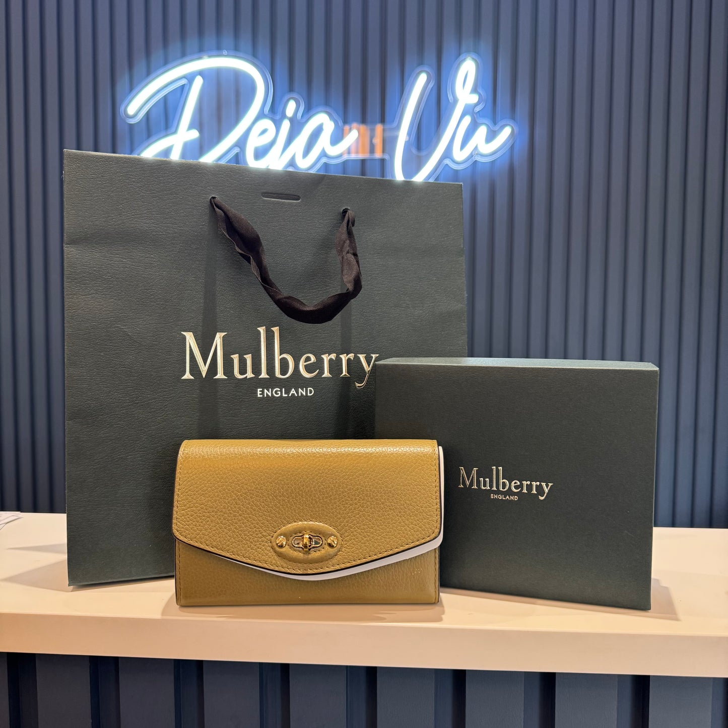 Mulberry Darley Wallet in Summer Khaki - NEW
