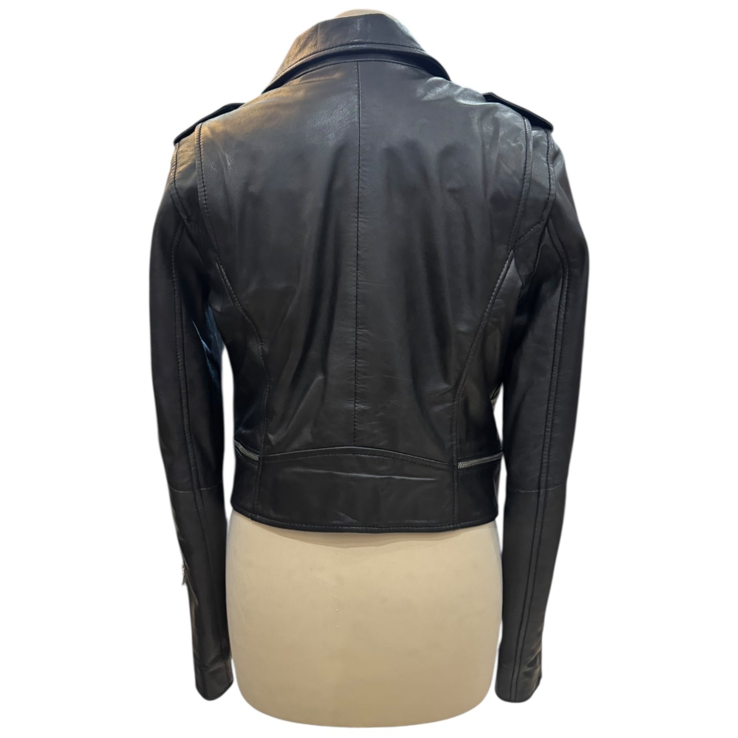 Oakwood Black Cropped Biker Jacket - 8