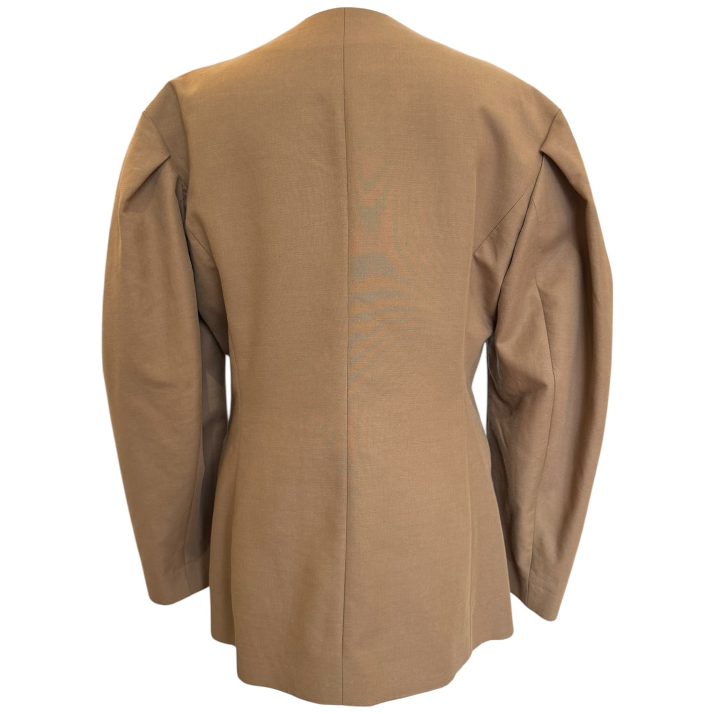 Arket Camel Puff Sleeve Blazer in Italian Fabric - 10