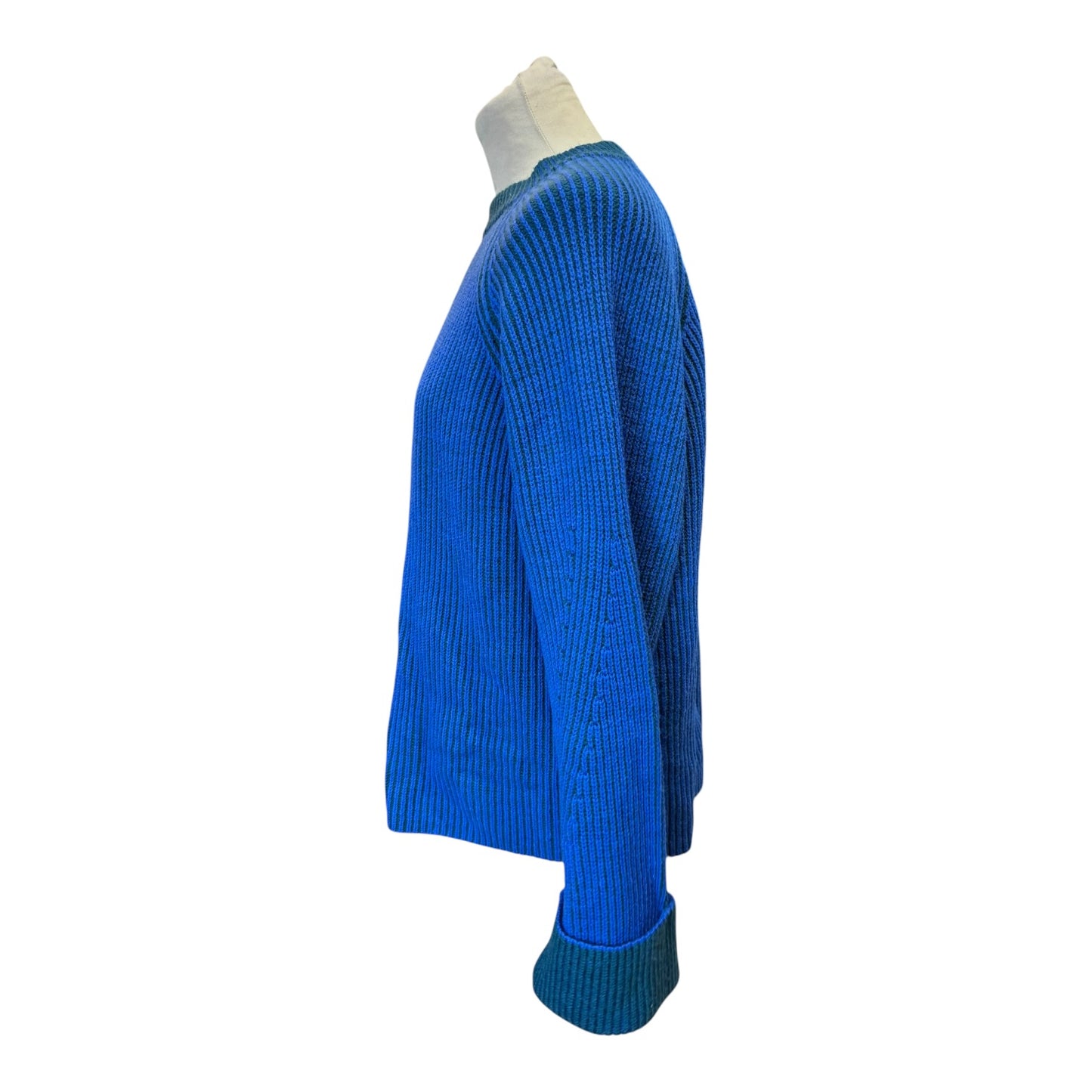 Jaeger Blue Green Merino Wool Jumper - 12