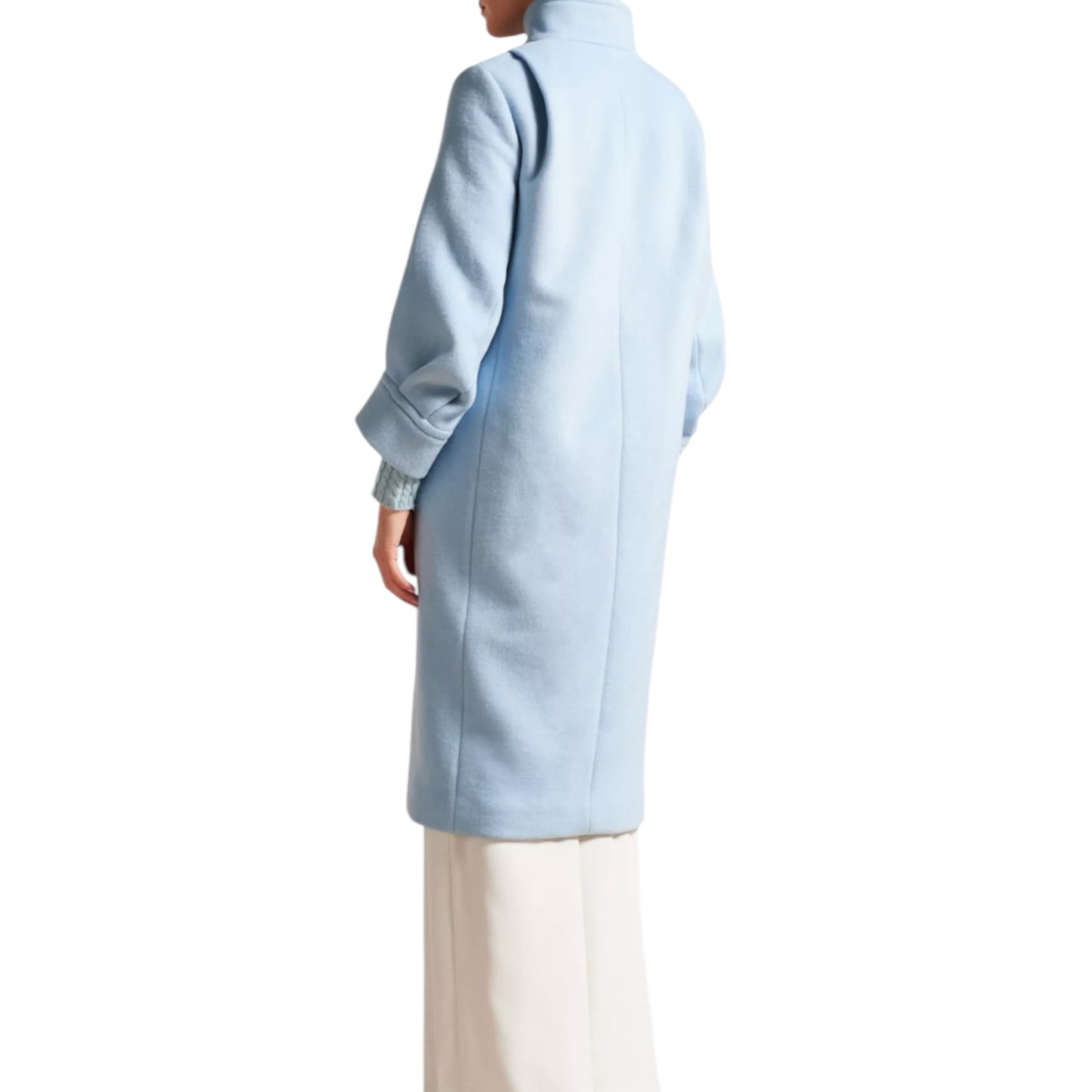 Ted Baker Sairse Pleated-Sleeve Pale Blue Coat - 12