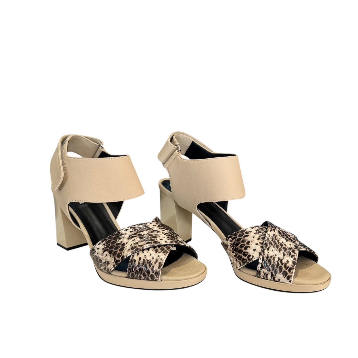 Max Mara Beige and Snake Print Heels - 38 / 5