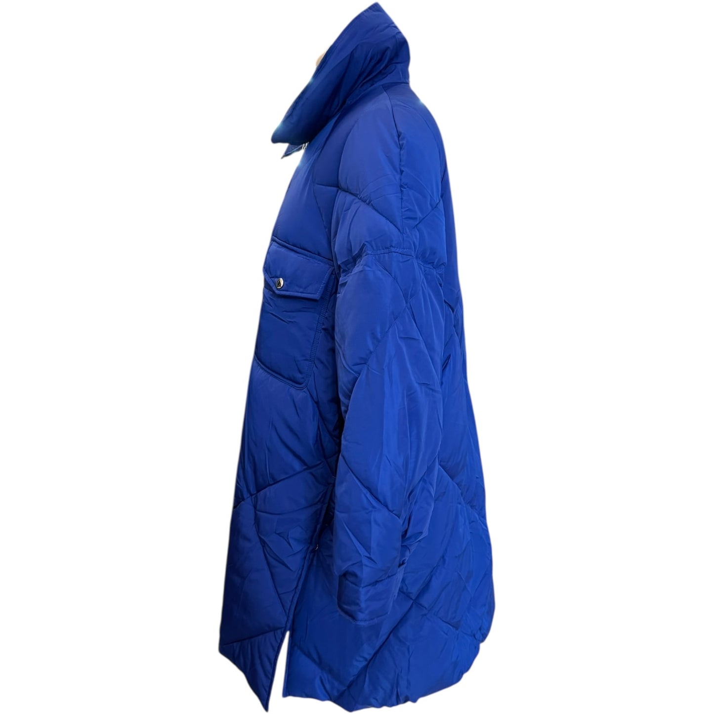Otto D'Ame Royal Blue Quilted Duvet Coat - 10 (oversized)