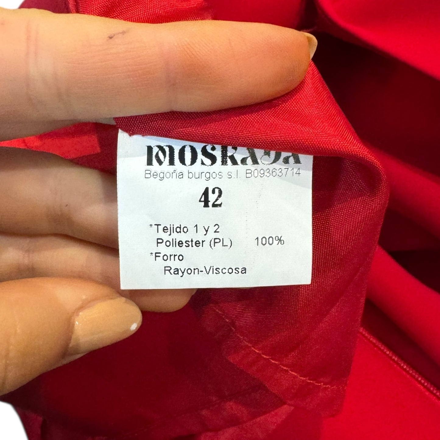 Moskada Red and Cream Dress - 10/12