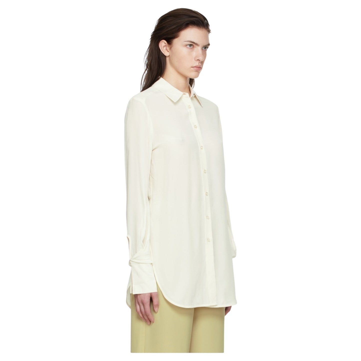 By Malene Birger Cream Silk Shirt - 14/16